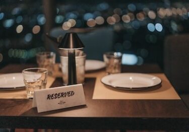 reserved table at restaurant