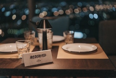 reserved table at restaurant